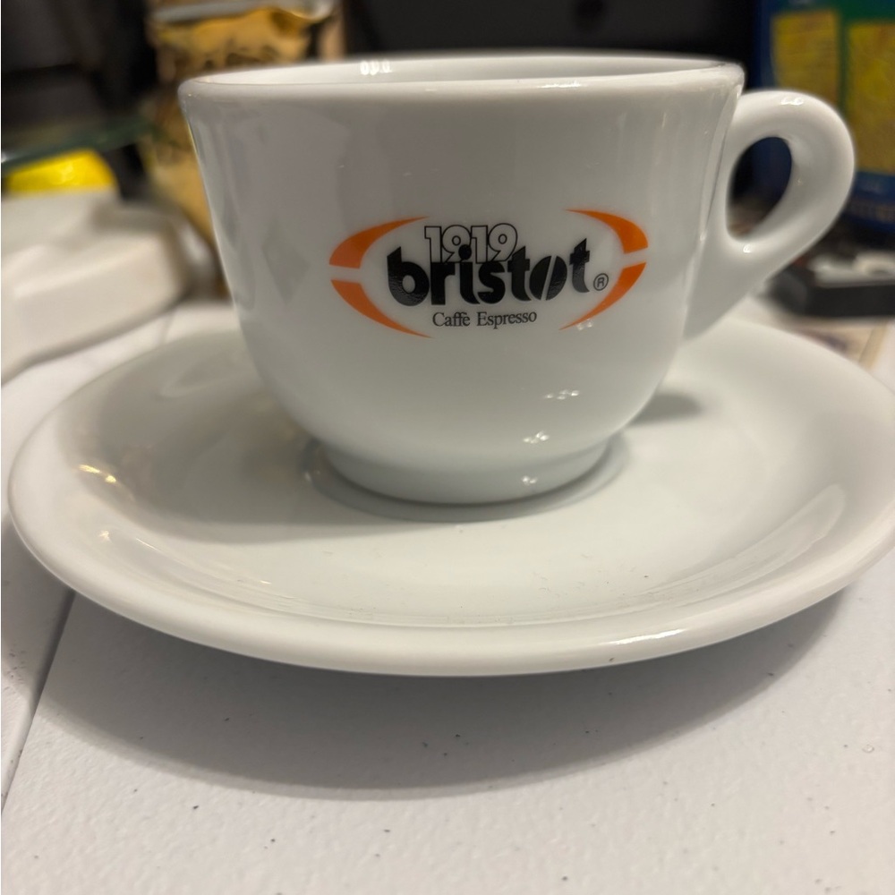 Bristot White Espresso Cup and Saucer